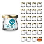 20 pots  confiture en verre vides 30ml - bocaux en verre petit pots bocaux pour conserves et confitures ...