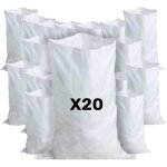 20 sacs � gravats 55 x 95cm 55kg r�sistant et r�utilisable en polypropyl�ne tiss� blanc terre gravier ...