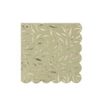 20 serviettes cocktail en papier vert sauge et or 24 x 24 cm - vert 20 serviettes cocktail en papier vert sauge et or 24 x 24 cm - vert