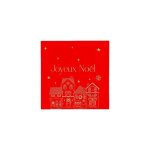 20 serviettes de table jetable cocktail papier nol 24cm rouge or