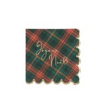 20 serviettes de table jetable cocktail papier nol tartan 24cm vert anis menthe eau / rouge bordeaux ...