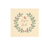 20 serviettes de table jetable papier couronne houx nol 32. 5cm beige ivoire crme cru naturel taupe ...