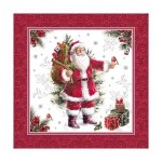 20 serviettes de table jetable papier premium hohoho 40cm rouge