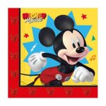 20 serviettes de table jetable papier mickey jump into fun 33cm rouge bordeaux