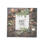 20 serviettes de table jetable papier pignes sapins nol 32. 5cm marron chocolat