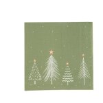 20 serviettes de table jetable papier sapins toiles 32. 5cm vert