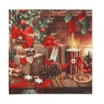 20 x serviettes en papier 33x33cm cosy nol 3 couches pour nol