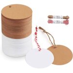 200 étiquettes rondes en papier kraft avec ficelle de 20 m adaptées aux cadeaux décoratifs 200 étiquettes rondes en papier kraft avec ficelle de 20 m adaptées aux cadeaux décoratifs