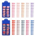 200 faux ongles acryliques extra longs en forme de cercueil art des ongles colors pour femmes et filles ...