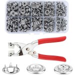 200 kit boutons - pression avec pinces - bouton pression en metal - 95 mm - antirouille - pour couture ...