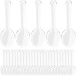 200 pi�ces de cuill�res transparentes cuill�res mini desserts en plastique r�utilisables pour les f�tes ...