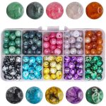 200 pices de perles de gravier rondes de 8mm accessoires de fabrication de bijoux et de bracelets artisanat ...