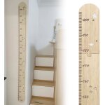 200cm toise pour enfants en bois toise de mesure pour chambre denfant puzzle en bois naturel pliable ...