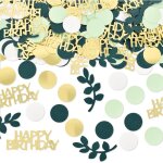 200pcs confettis anniversaire verts et dors sauge disperse dcoration de table deco fte (sage)