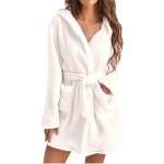 Peignoir polaire femme - 2023 - court - blanc - lger - doux