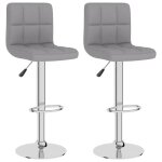 Neuf 2026 chic chaises de bar sweety tabourets haute set de 2 gris clair tissu 40x47x(90 - 111) cm ccc1544 ...