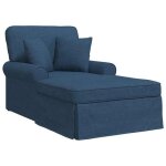 Neuf 2026 chic fauteuil long - chaise longue sweety 1 place avec jupe bleu 91x157x91 cm tissu ccc3382 ...