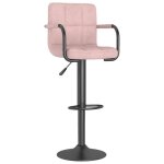 Neuf 2026 chic tabouret de bar sweety 1 pc chaise haute rose velours 48x47x(90 - 111) cm ccc1899
