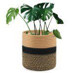 20cm pot de fleurs de avec doublure panier de rangement tissé en coton cache pot plante interieur pour ... 20cm pot de fleurs de avec doublure panier de rangement tissé en coton cache pot plante interieur pour ...