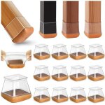 Prot�ge - pieds de chaise - aimoonsa - carr� 27 - 36 mm - transparent - lot 20 - feutre int�gr� antirayure ...