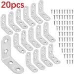 20pcs querre de fixation en inox 40x40mm querre angle 90 degrs en acier inoxydable avec 80 vis pour ...