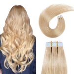 20pcs extensions de cheveux adhesive bande adhsive ruban adhsif tape in 51cm blond platine