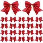 20pcs noeud de ruban de nol 14x15cm grande taille arcs de nol ruban n?uds papillons rouge paillet ...