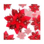 20pcs pendentifs fleurs artificielles guirlande noel sapin de scintillantes pour arbre de nol de fte ...