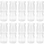 20pcs yaourt pots pudding clair bocaux en verre avec couvercles en verre de gele conteneurs miel yogourt ...