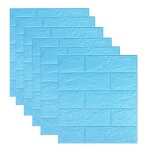 20pi�ce papier peint 3d brique adhesif mural38x35 cm pierre autocollant mural bleu dalle pvc adhesive ...