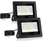20w projecteur led spot avec 24 leds eclairage exterieur ip65 etanche 6000k mural pour jardin (2pcs) ...