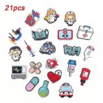 21 pcs combinaison th�me m�dical chaussures crocs charms sandales sandales d�coration chaussures cadeaux ...
