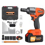 21v perceuse  percussion sans fil 45nm 1400rpm 2 vitesses visseuse avec 2 batterie 6000mah 29 accessoires ...