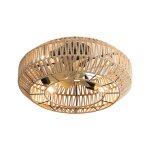 22 pouces nouveau ventilateur de plafond boh�me cage avec rotin ferm� 6 vitesses t�l�commande r�versible ...
