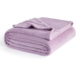 220x240 couverture - couvre lit 2 personnes violet lilas jete de canape grande taille plaid canap� flanelle ...
