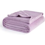 220x240 couverture - couvre lit 2 personnes violet lilas jete de canape grande taille plaid canap� flanelle ...