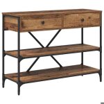 [2257543]table console - meuble de couloir d?appoint ou coiffeuse avec tiroir avec tagre autre bois ...