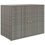 228096& armoire de rangement de jardin - abri de jardin gris 100x555x80 cm rsine tresse
