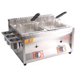 22l double r�servoir friteuse � gaz contr�le de temp�rature autonome puissance de feu r�glable professionnel ...
