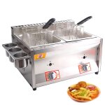 22l double rservoir friteuse  gaz contrle de temprature autonome puissance de feu rglable professionnel ...
