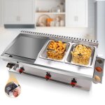 22l double rservoir friteuse  gaz plancha contrle de temprature autonome puissance de feu rglable ...