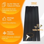 Lot de 22 tles de couverture mtallique avec vis paisseur : 025 mm dimensions : 108 x 426 cm couleur ...
