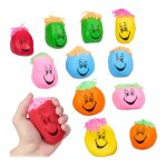 24 balles anti - stress 8 cm visage rigolo / cheveux balles mall�ables pour enfants et adultes color�es ...