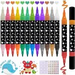 24 couleurs feutre paillette 12 feutres double pointe marqueurs � paillettes stylo feutres paillettes ...