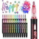 24 couleurs stylo paillette feutres paillettes cadeau fille 4 - 12 ans marqueur magique idee cadeau ado ...