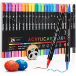 24 couleurs feutre acrylique feutres coloriage adulte double pointe stylo feutre aquarelle acrylic marker ...
