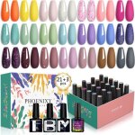 24 pcs vernis gel uv semi permanent avec base top coat nol nail art kit manucure vernis semi permanent ...