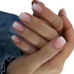24 pices faux ongles moyen franais press on nails rose ballerine ongles coller pour femmes et filles ...