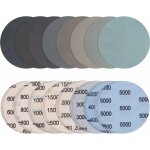 24 pi�ces 125mm papier de verre sec � leau abrasif rond grain 600 / 800 / 1000 / 1500 / 2000 / 3000 / ...