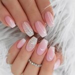 24 pices carrs faux ongles court french press on nails rose brillant  coller acrylique couverture ...